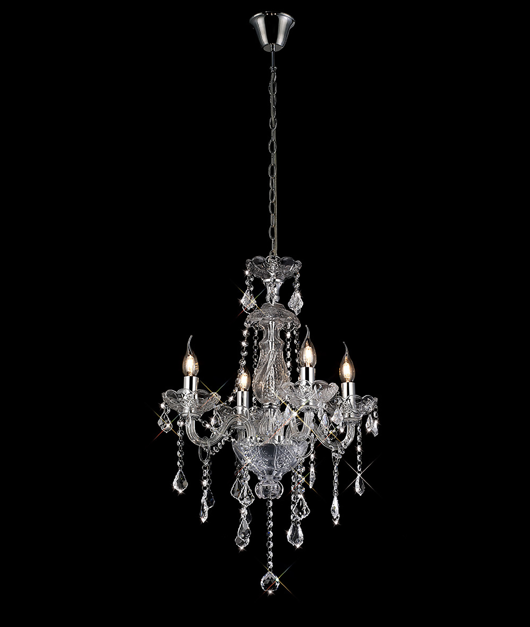 Tiana Crystal Ceiling Lights Diyas Multi Arm Crystal Fittings